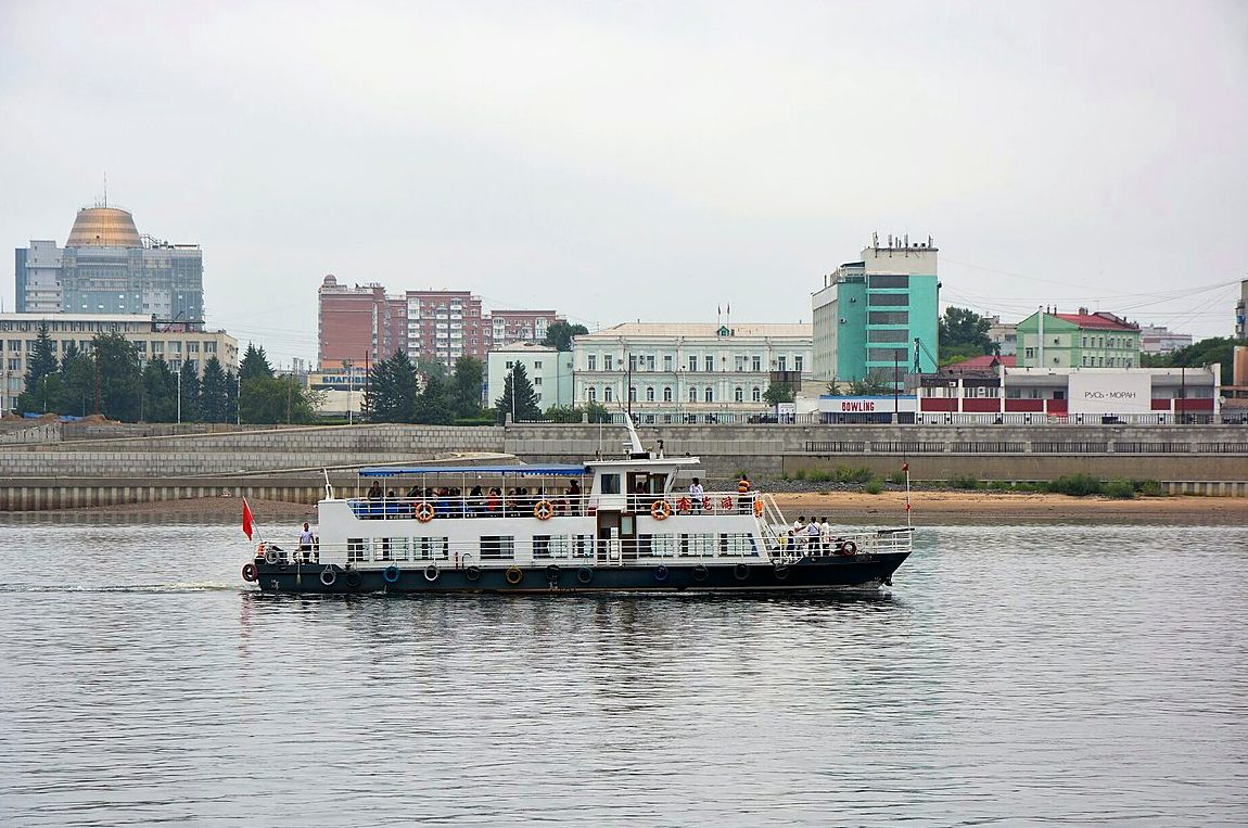 Вид на Хэйхэ во время переправы